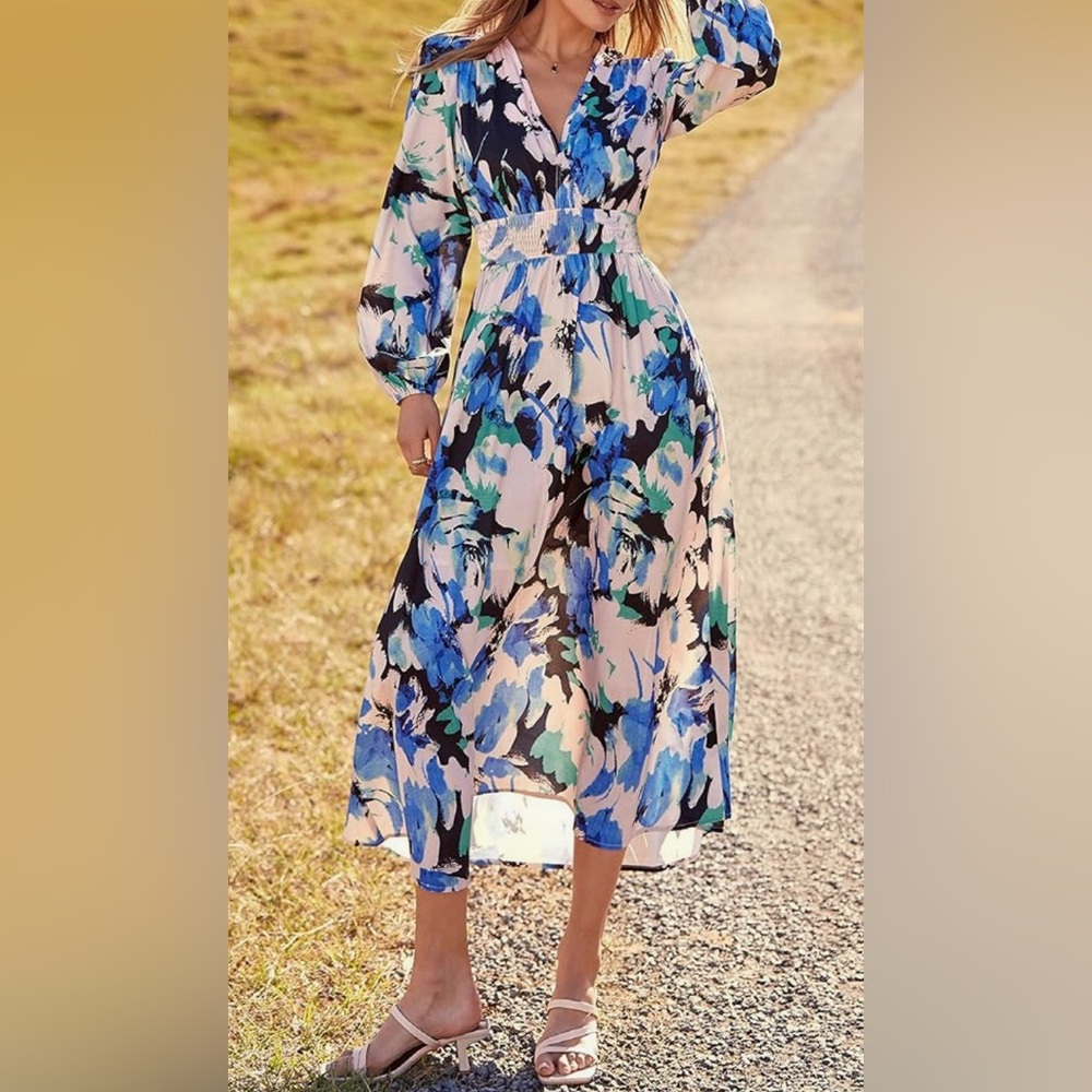 Floral Midi Dress - Size M
